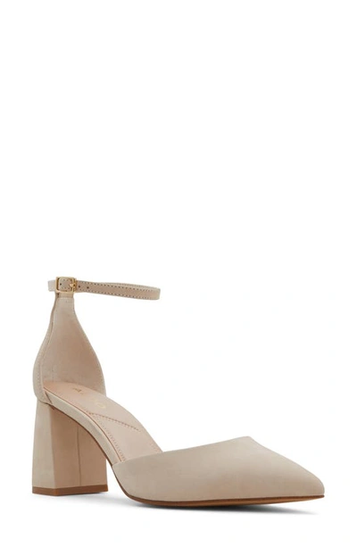 Aldo Jan Pointed Toe Pump In Medium Beige Leather