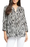 Nydj High-low Crepe Blouse In Giselle Geo