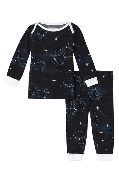 Bedhead Pajamas Babies' X Peanuts® Boo Boo Fitted Stretch Organic Cotton Two-piece Pajamas In Celestial Snoopy