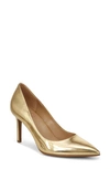 Naturalizer Anna Pointed Toe Pump In Warm Gold Leather