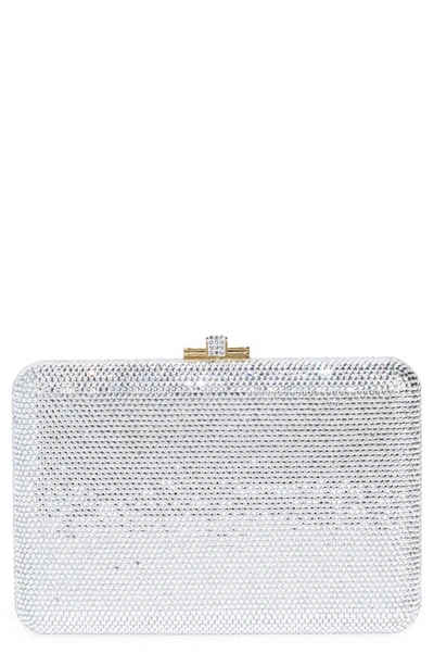 Judith Leiber Crystal Embellished Slim Frame Clutch In Champagne Gold Rhine