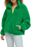 Levi's Zip Front Teddy Jacket In Bright Green