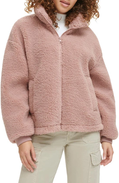 Levi's Zip Front Teddy Jacket In Mauve