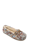Minnetonka Cally Faux Fur Lined Slipper In Cream Mosaic