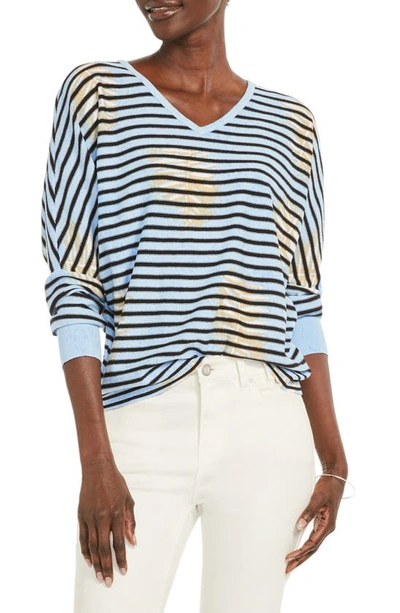 Nic + Zoe Stamped Stripes Sweater In White