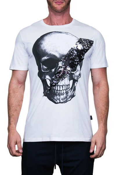 Maceoo Skull Disco Graphic Crew T-shirt In White
