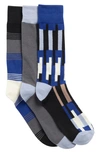 Nordstrom Rack Ultra Soft Patterned Crew Socks In Blue Sodalite Geo Multi