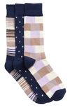 Nordstrom Rack Ultra Soft Patterned Crew Socks In Purple Peace Colorblock Multi