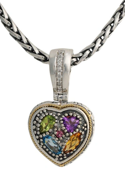 Effy 18k Gold & Sterling Silver Semiprecious Stone & Diamond Heart Pendant Necklace