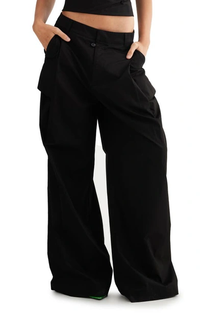 Lioness Smokeshow Wide Leg Pants In Onyx