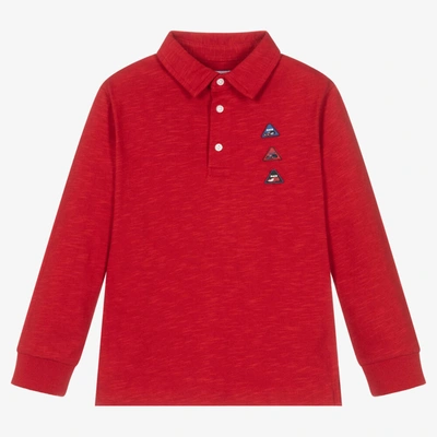 Mayoral Kids' Boys Red Cotton Race Car Patch Polo Top
