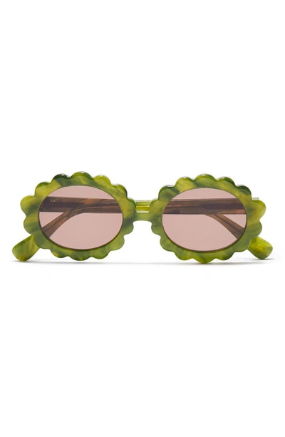 Lele Sadoughi Daisy Oval Sunglasses In Fern Green