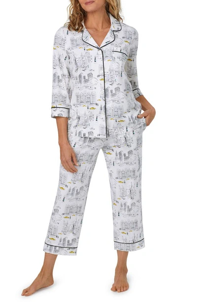 Bedhead Pajamas Print Jersey Crop Pajamas In City That Never Sleeps
