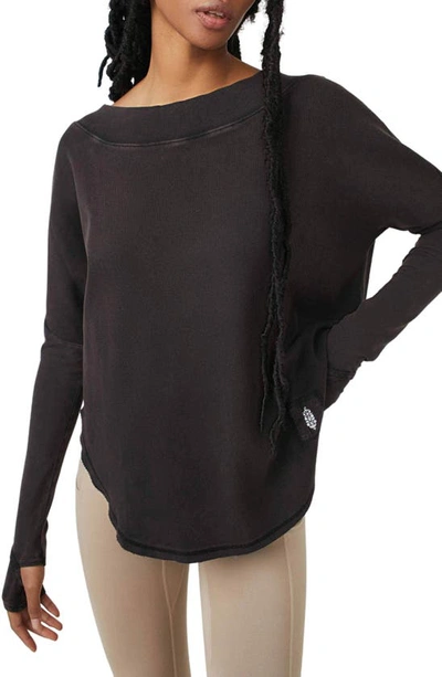 Fp Movement Simply Layer Open Back Top In Black