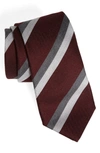 Brunello Cucinelli Men's Silk Textured Stripe Tie In Barbera
