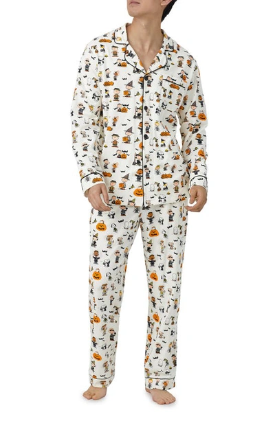 Bedhead Pajamas X Peanuts® Snoopy's Halloween Print Organic Cotton Jersey Pajamas In Snoopys Halloween