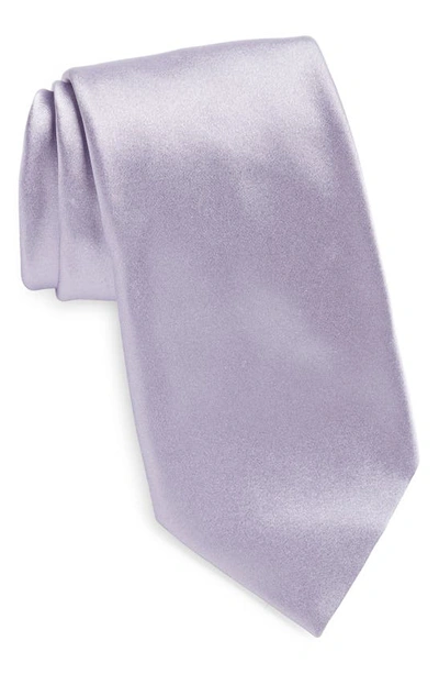 Zegna Ties Silk Satin Tie In Purple