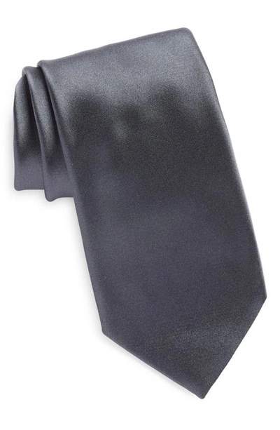 Zegna Ties Silk Satin Tie In Grey