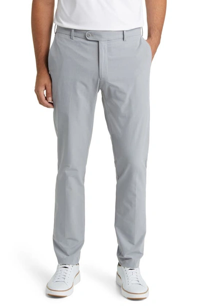 Peter Millar Crown Crafted Surge Performance Flat Front Trousers In Gale Grey