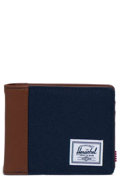 Herschel Supply Co Hank Bifold Wallet In Navy/ Tan