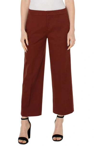 Liverpool Los Angeles Ankle Wide Leg Trousers In Brunette