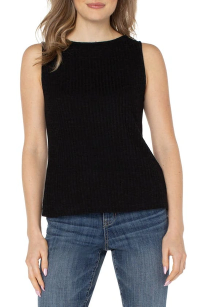 Liverpool Los Angeles Rib Boat Neck Tank In Black