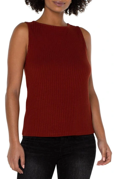 Liverpool Los Angeles Rib Boat Neck Tank In Dp Cinnamon