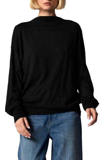 Equipment Montrose Cutout Tie Neck Cashmere Sweater In True Black