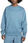Nike Solo Swoosh Oversize Crewneck Sweatshirt In Blue