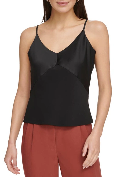 Dkny Mixed Media Camisole In Black