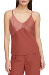 Dkny Mixed Media Camisole In Brick Lane