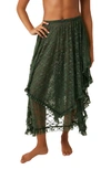 Free People French Courtship Lace Half Slip In Green
