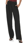 Dkny Mix Media Wide Leg Pants In Black