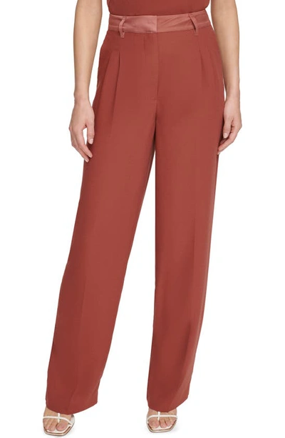 Dkny Mix Media Wide Leg Pants In Bricklane