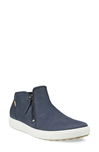 Ecco Soft 7 Mid Top Sneaker In Marine