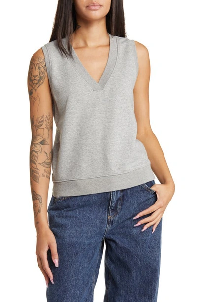 Bp. V-neck Sweatshirt Vest In Grey Heather