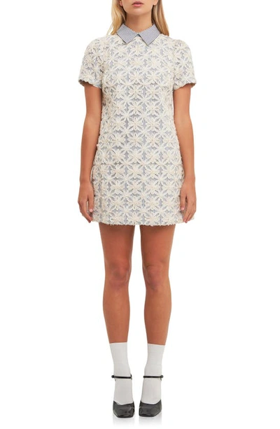 English Factory Ribbon Embroidery Minidress In Off White