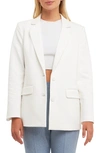 English Factory Curved Lapel Stretch Cotton Blazer In White