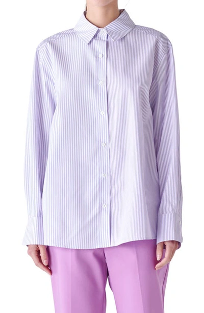 English Factory Stripe Colorbock Button-up Shirt In Lilac