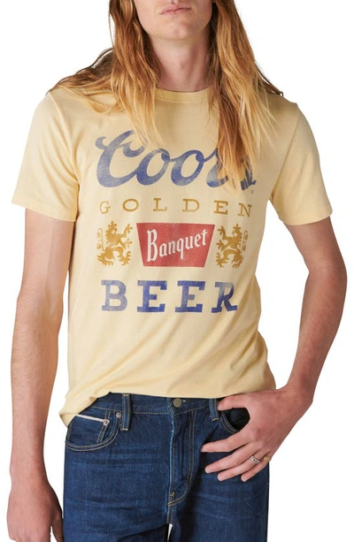 Lucky Brand Coors Label Burnout Graphic T-shirt In Yellow