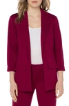 Liverpool Los Angeles Princess Detail Boyfriend Blazer In Garnet Berry