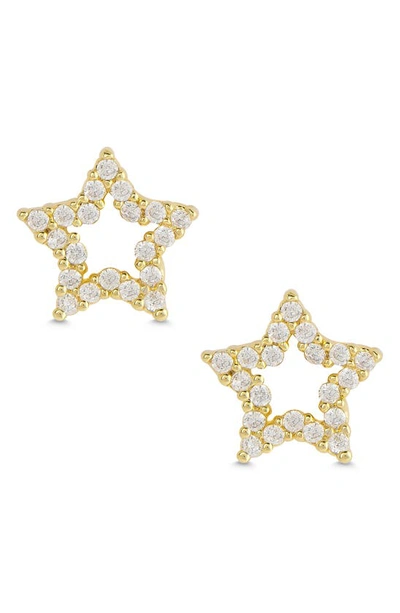 Lily Nily Kids' Cubic Zirconia Open Star Stud Earrings In Gold