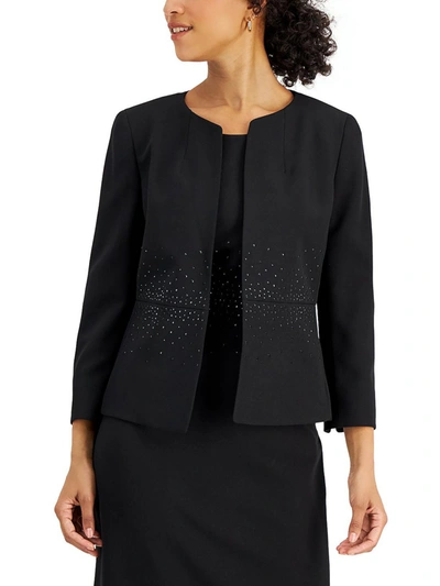 Kasper Womens Suit Separate Office Wear Open-front Blazer In Black