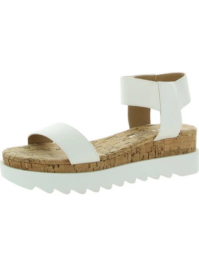 Sun + Stone Melanyy Womens Laceless Open Toe Wedge Sandals In White
