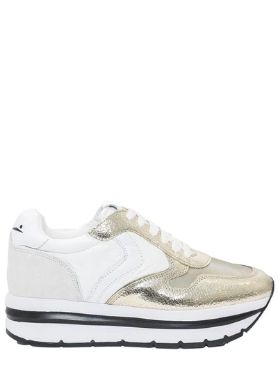 Voile Blanche - Leather And Fabric Sneakers May In White