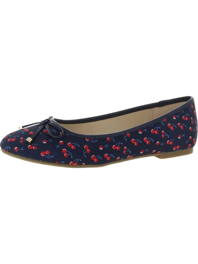 Charter Club Kaii Womens Printed Cushioned Footbed Ballet Flats In Multi