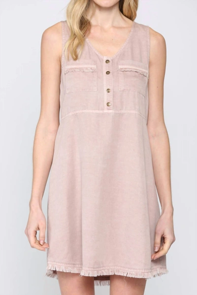 Fate Washed Sleeveless Tencel Dress In Washed Rose In Multi