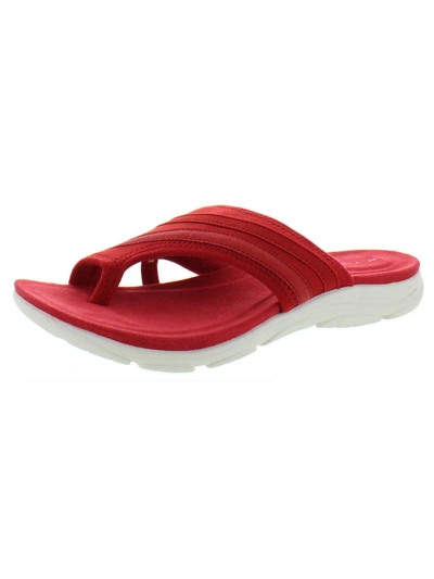 Easy Spirit Lola 2 Womens Flip Flop Cushioned Slide Sandals In Red