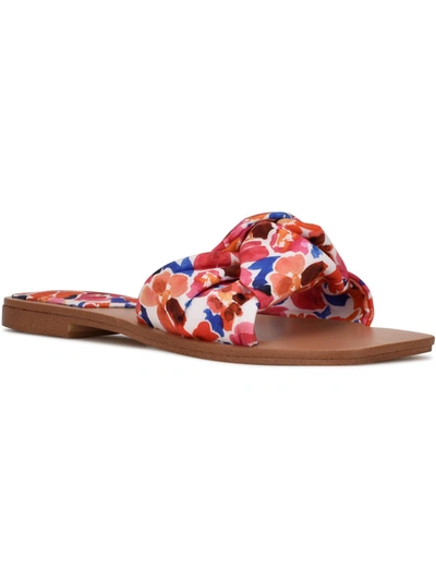 Nine West Rosey  Womens Slip On Flat Slide Sandals In Pink