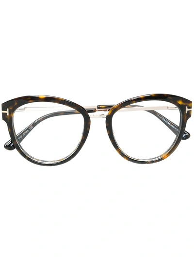 Tom Ford Cat Eye Glasses In Brown
